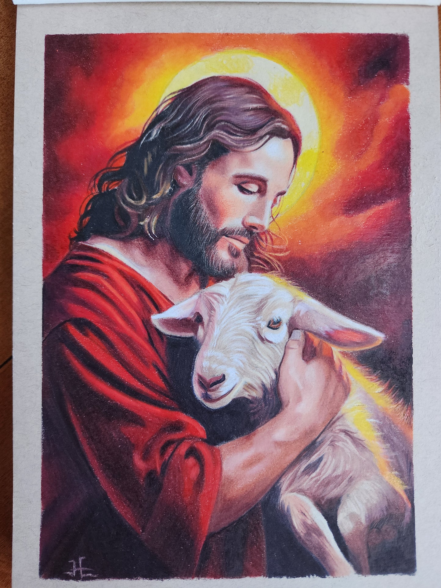 Jesus holding lamb