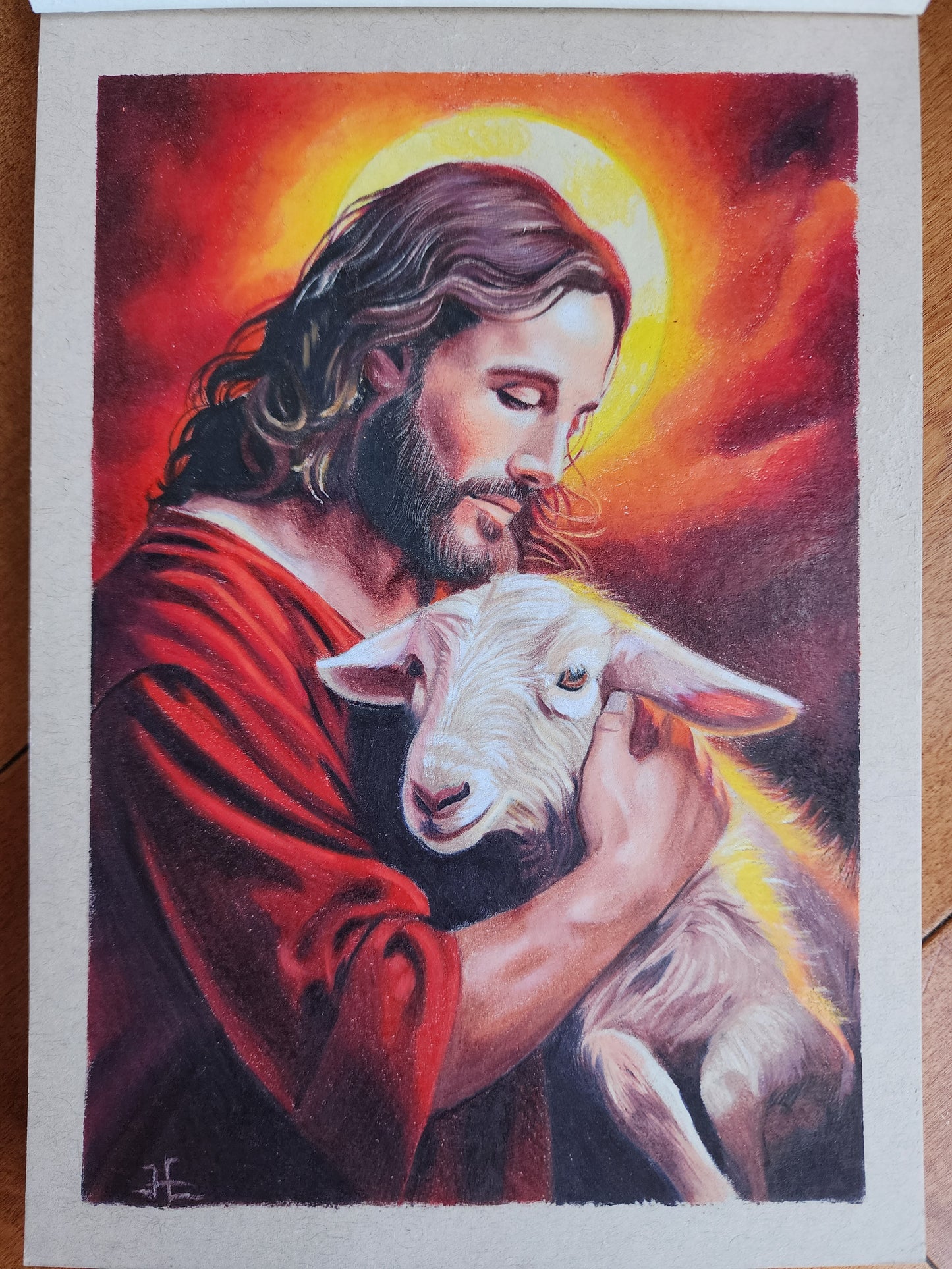 Jesus holding lamb