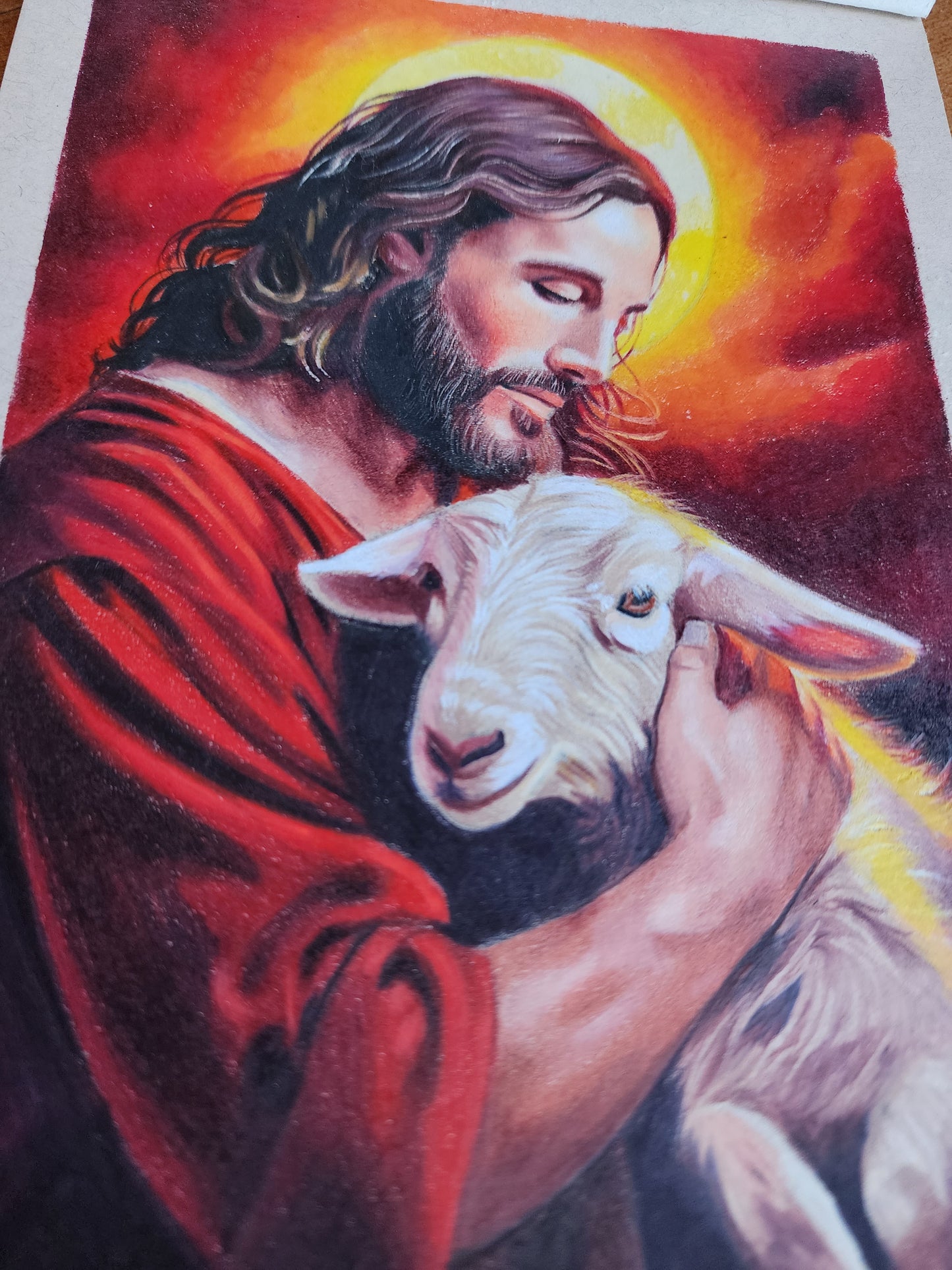 Jesus holding lamb