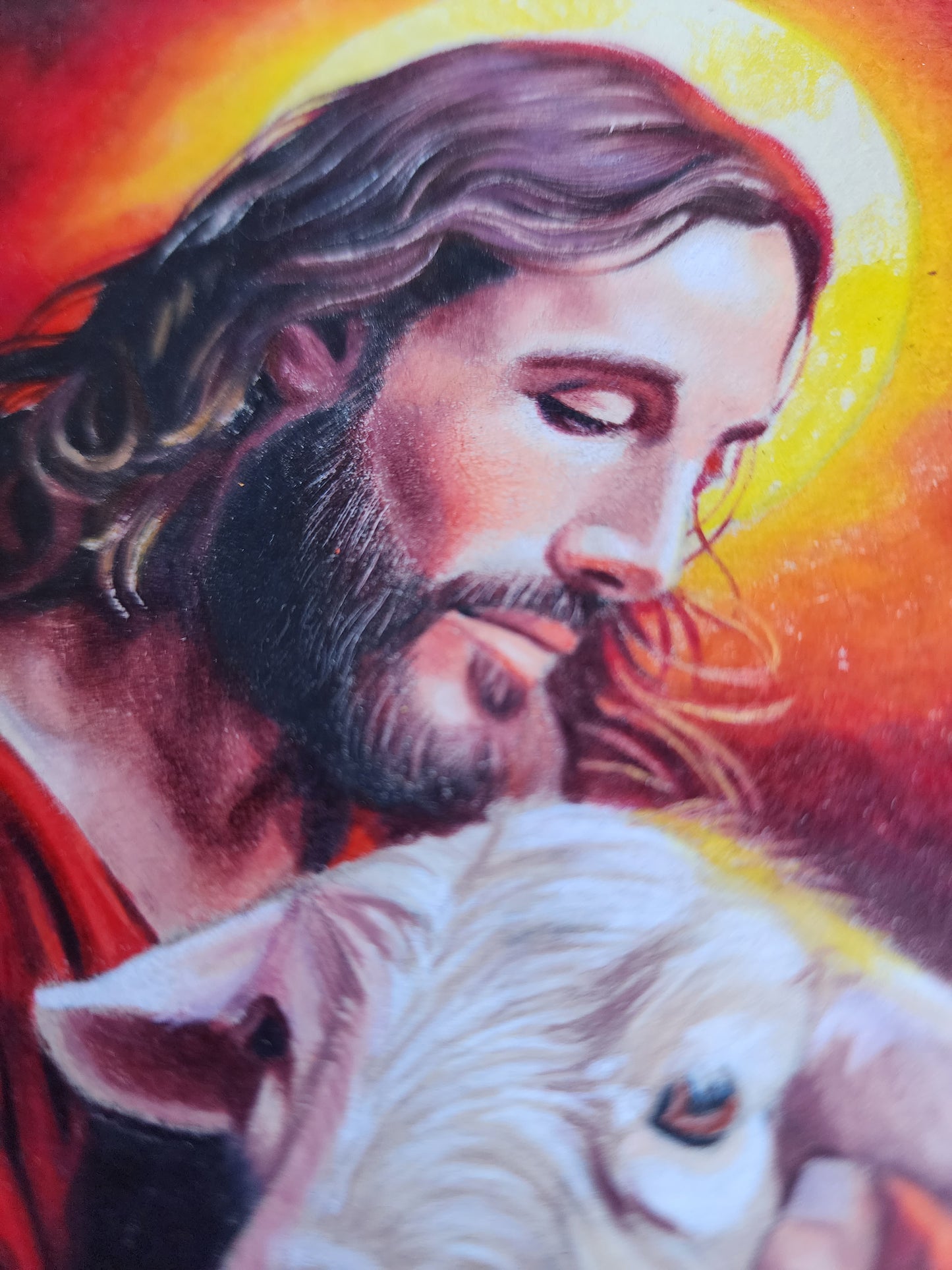 Jesus holding lamb