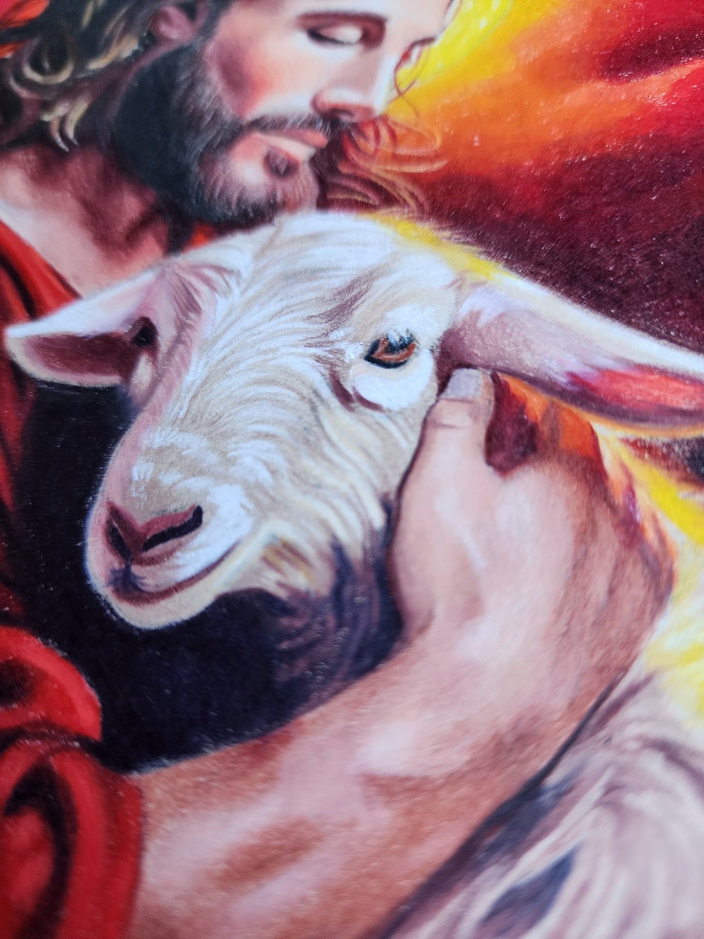 Jesus holding lamb