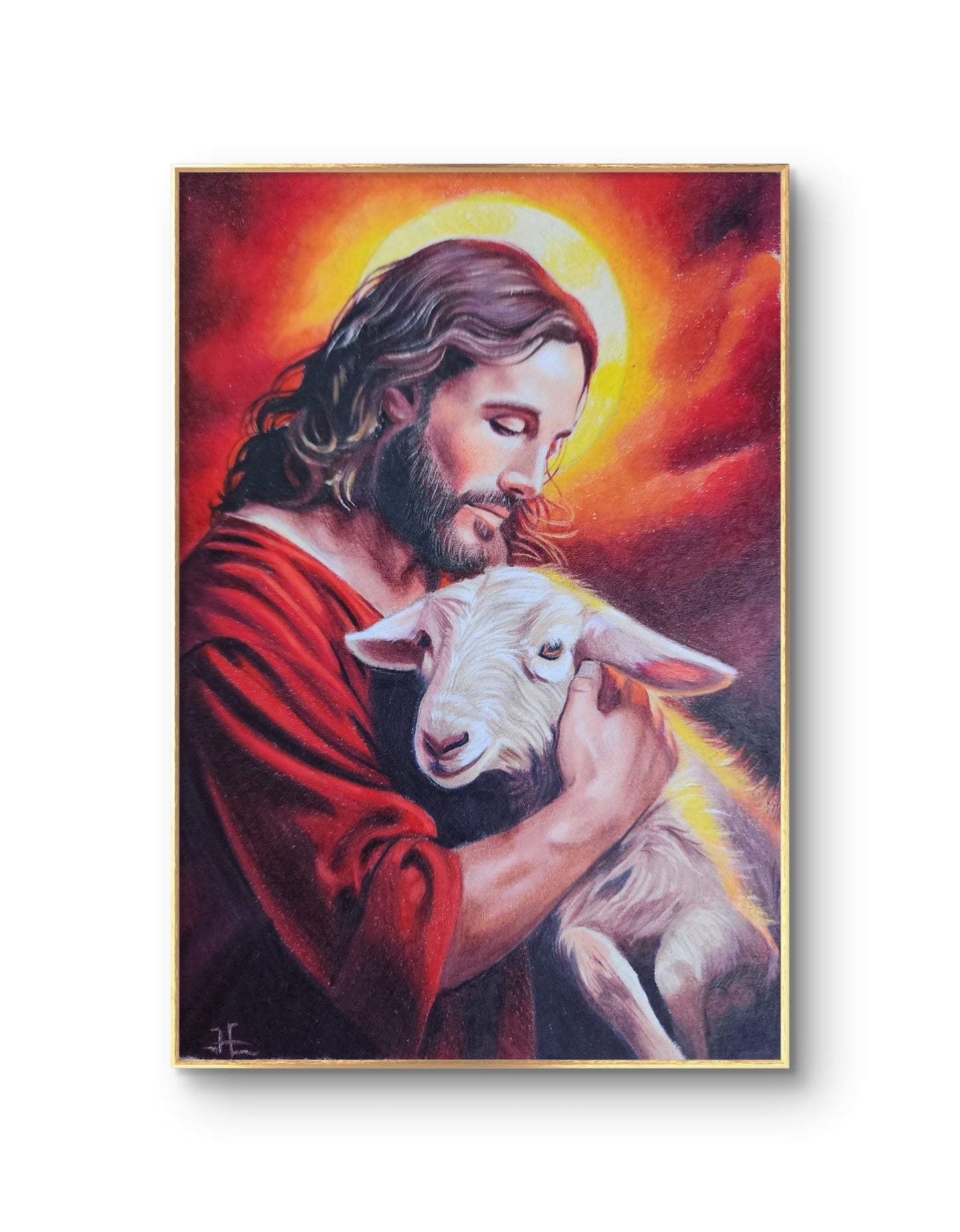 Jesus holding lamb