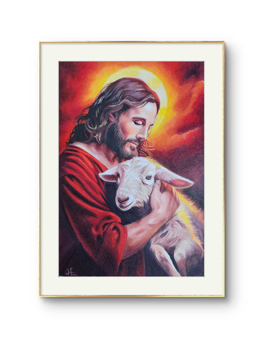 Jesus holding lamb