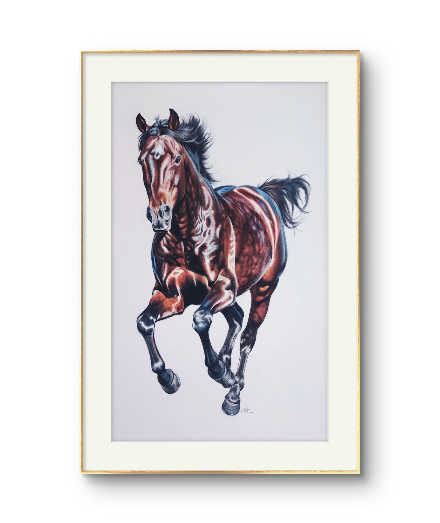 Running Horse Colored Pencil Drawing